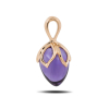 Gold Pendant With Amethyst And Diamonds Violet Bud