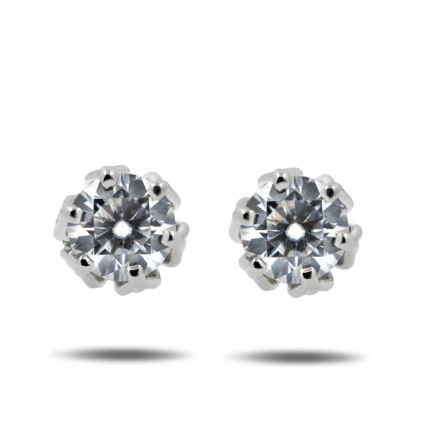 White Gold Earrings With Moissanite