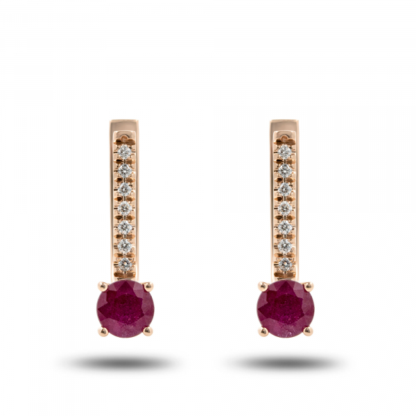 Gold Earrings With Rubies And Diamonds  Ruby Elegance