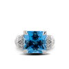 White Gold Ring With Topaz And Diamonds  Ocean of Desires