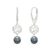 Coral Sphere With Pearl Earrings From White Gold