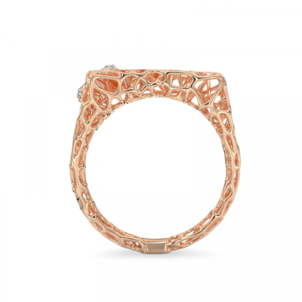 Seashell With Stone Rose Gold Ring