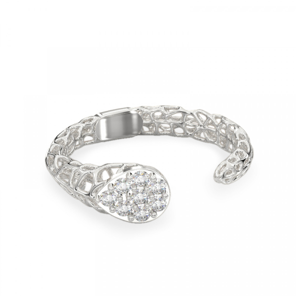 Neat Coral Ring From White Gold