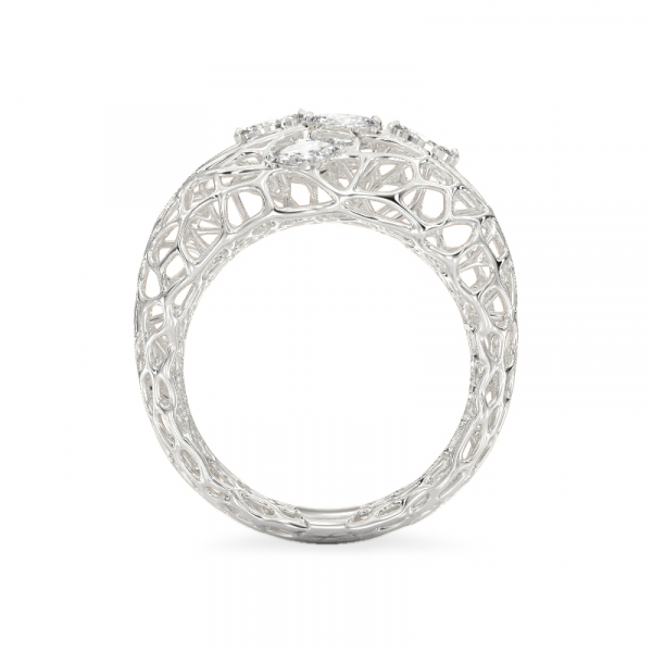 Кольцо «Капли росы» из белого золота