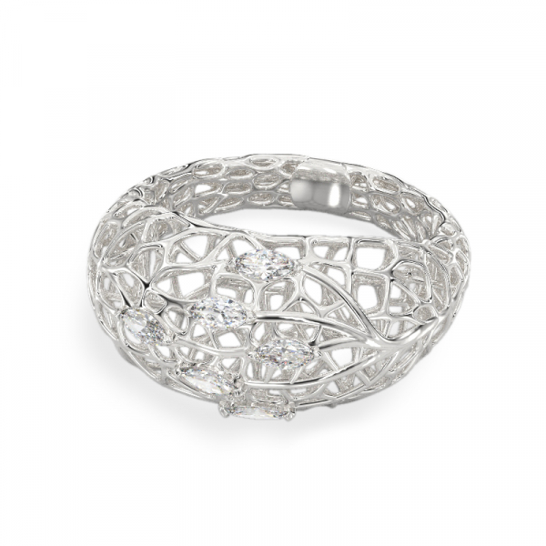 Кольцо «Капли росы» из белого золота