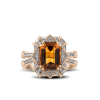 Gold Ring With Citrine  and Diamonds