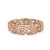 Coral Ring With Diagonal From White Gold