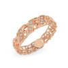 Coral Ring With Diagonal From White Gold