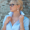 Silver Earrings Clover and Butterfly