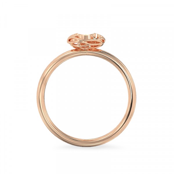Four-Leaf Form Rose Gold Rring