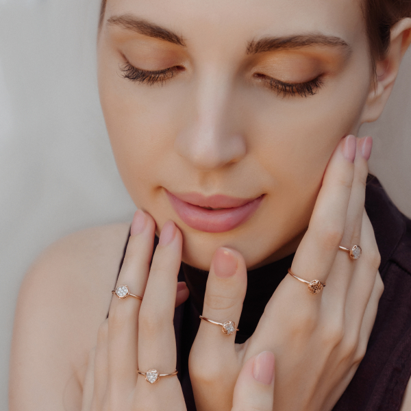 Trillion Form Rose Gold Ring