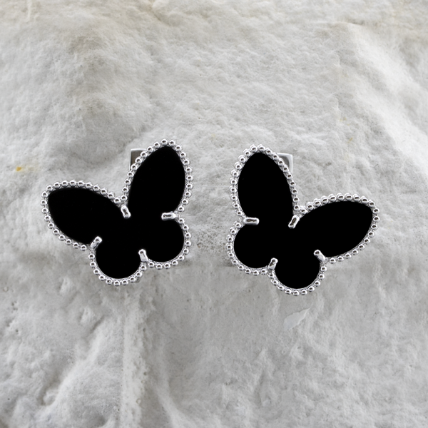 Earrings Butterfly With Black Onyx