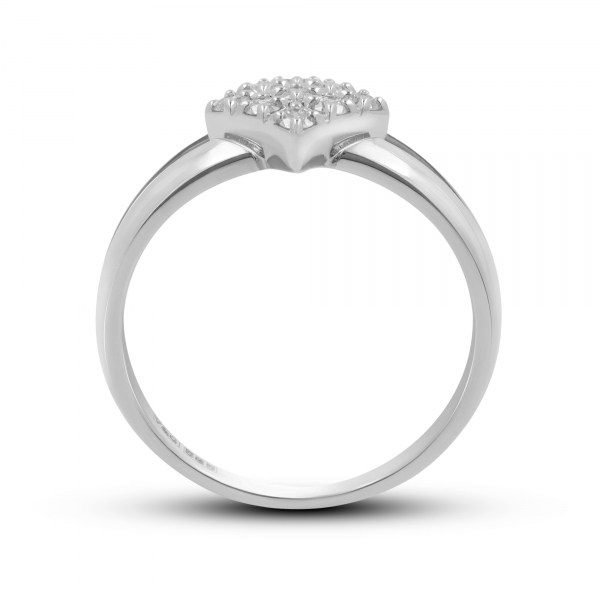 White Gold Ring Rhombus With Diamonds
