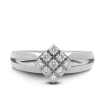 White Gold Ring Rhombus With Diamonds