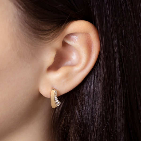 Gold Earrings With Diamonds