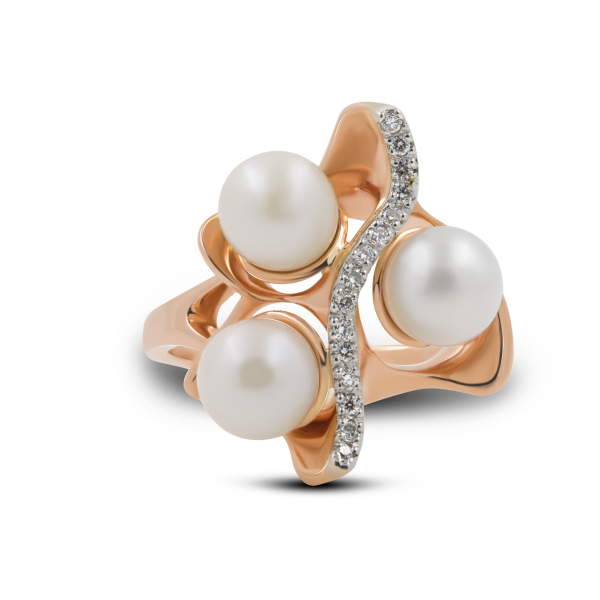 Gold Rings Three Pearls