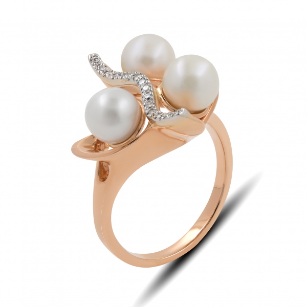 Gold Rings Three Pearls