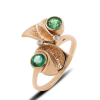 Gold Ring Bow With Emerald