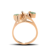 Gold Ring Bow With Emerald