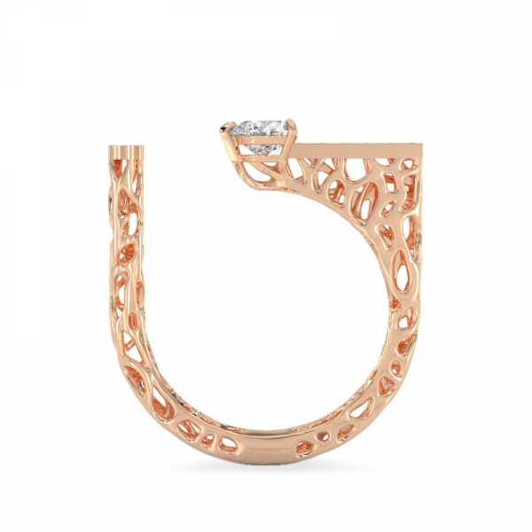 Rose Gold Ring With Heart Stone