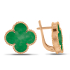 Gold Plated Earrings With Jade