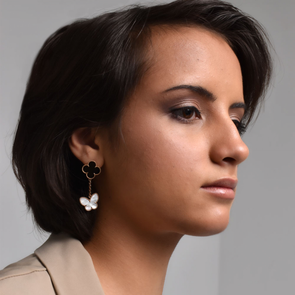 Gold Plated Earrings With Butterfly
