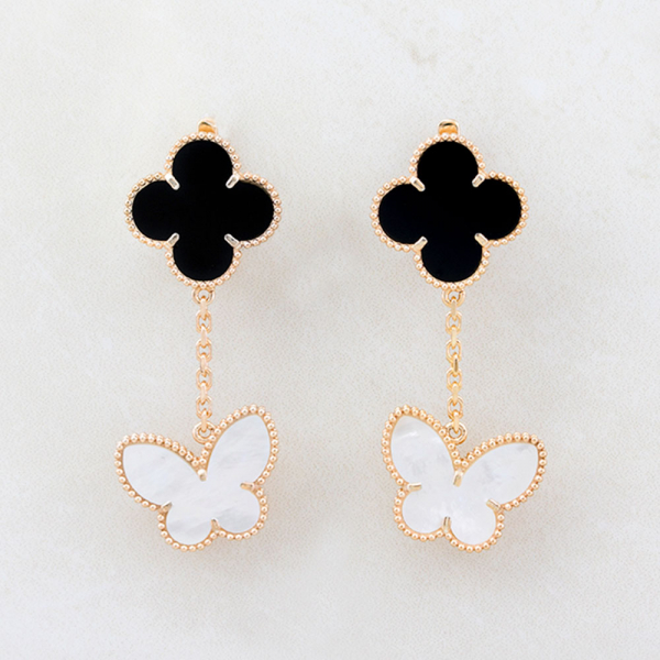 Gold Plated Earrings With Butterfly