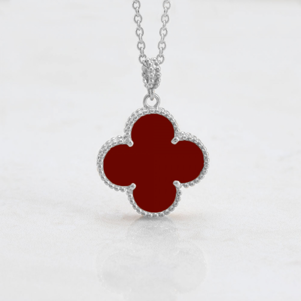 Silver Pendant With Carnelian