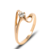 Gold Ring With Diamond Wave of Elegance