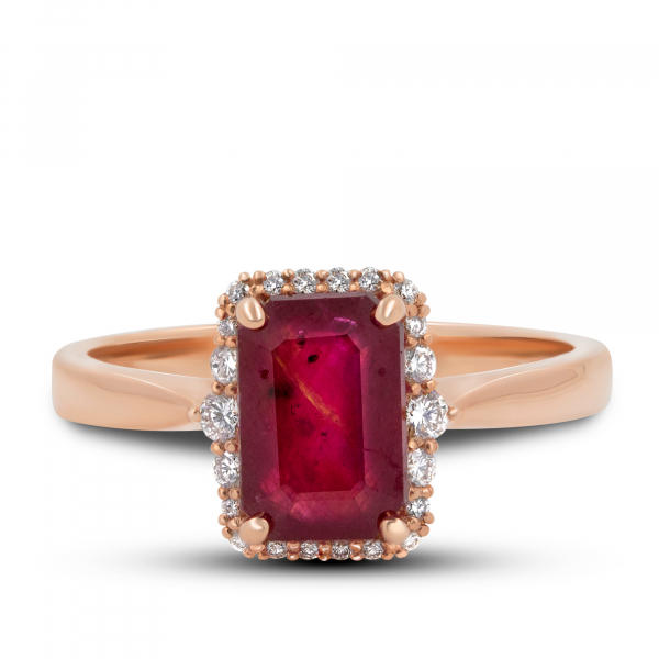 Gold Ring With Ruby and Diamond
