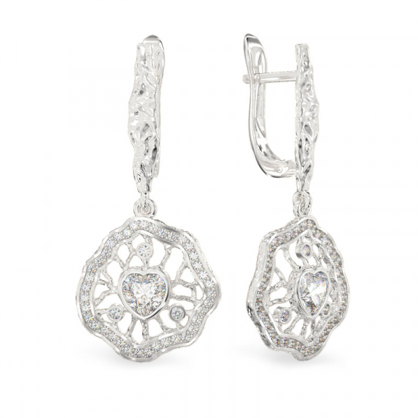 Earring White Gold  Cold Heart