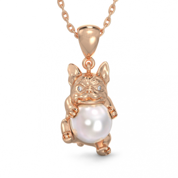 Gold Plated Pendant  French Bulldog