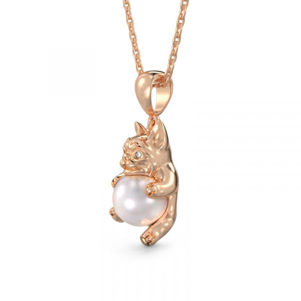 Gold Plated Pendant  French Bulldog