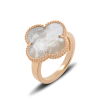 Silver Ring Clover With White Mother-of-pearl