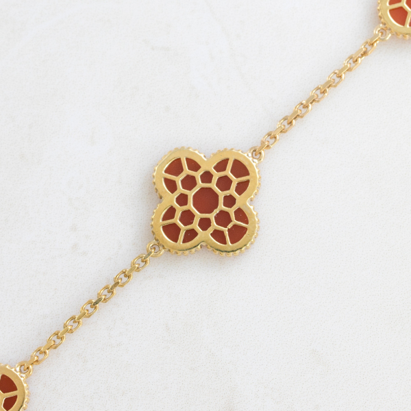 Gold Plated Bracelet With Carnelian