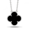 Серебряное колье CLOVER с ониксом