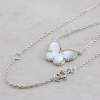 Серебряное колье CLOVER Бабочка с белым перламутром