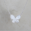 Серебряное колье CLOVER Бабочка с белым перламутром