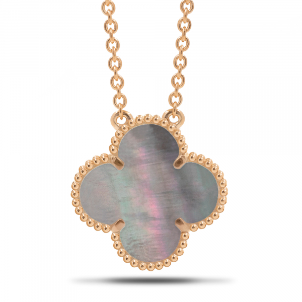 Gold Plated Necklace With Black Mother-of-pearl
