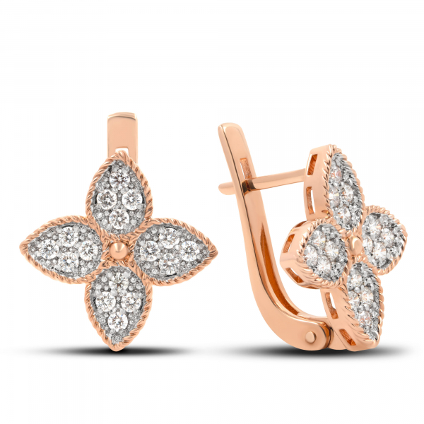 Gold Earrings  Lily with Diamonds