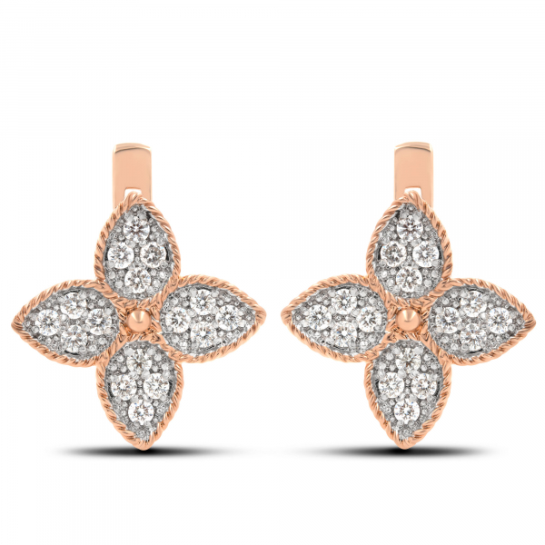 Gold Earrings  Lily with Diamonds