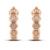 Gold Earrings Honeycomb With Diamonds