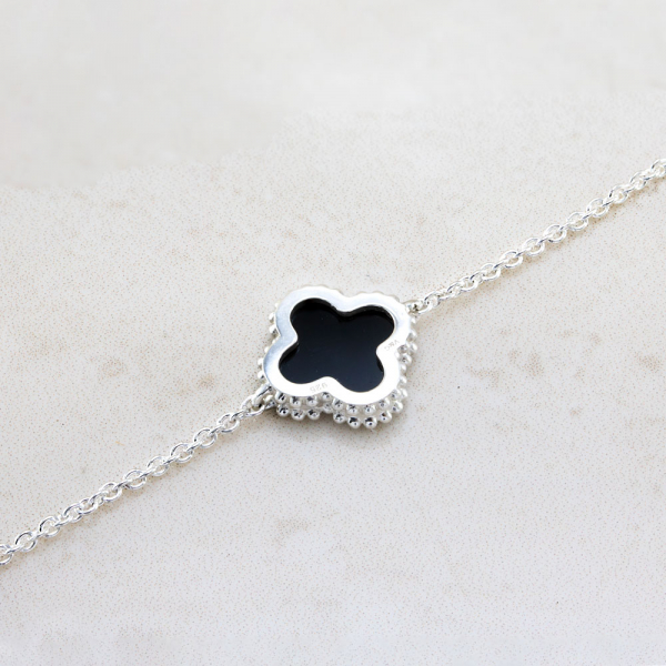 Bracelet  Mini Clover With  Onyx