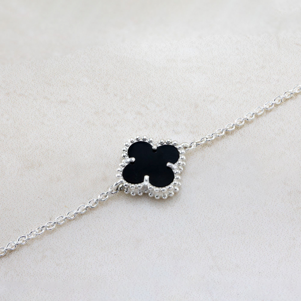 Bracelet  Mini Clover With  Onyx