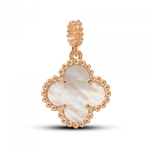  Gold Pedant Mini Clover With Mother-of-pearl