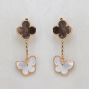 Gold Earrings With Moher-of-pearl Butterfly