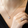 Gold Pendant Lily With Diamonds