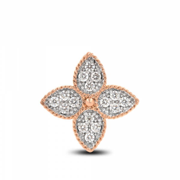 Gold Pendant Lily With Diamonds