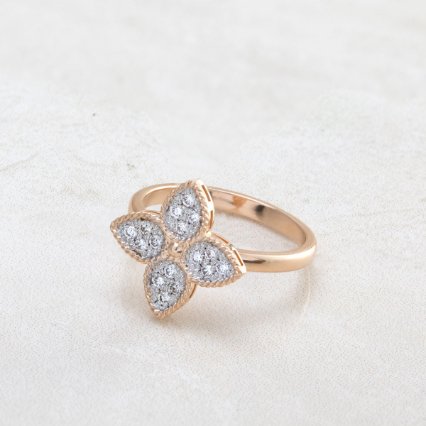 Gold Ring Lily With Diamonds