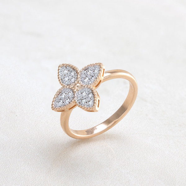 Gold Ring Lily With Diamonds